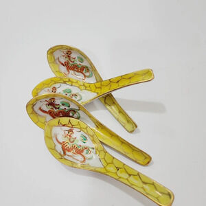 Japanese soup spoon, hands decorated.